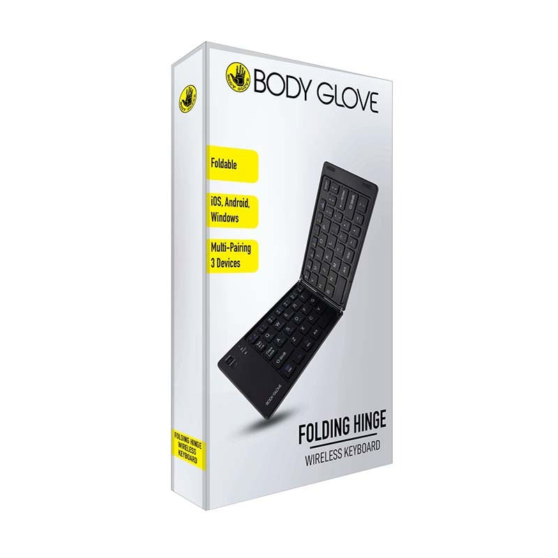 Body Glove Wireless Folding Hinge Keyboard - Black - Black