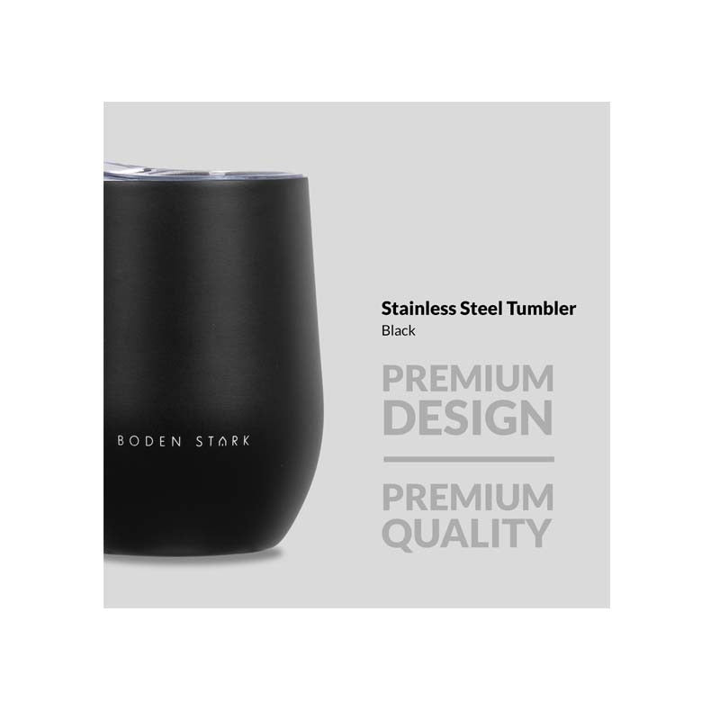 Boden Stark Stainless steel 350 ml Tumbler Flask - Black