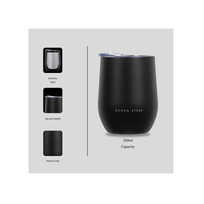 Boden Stark Stainless steel 350 ml Tumbler Flask - Black