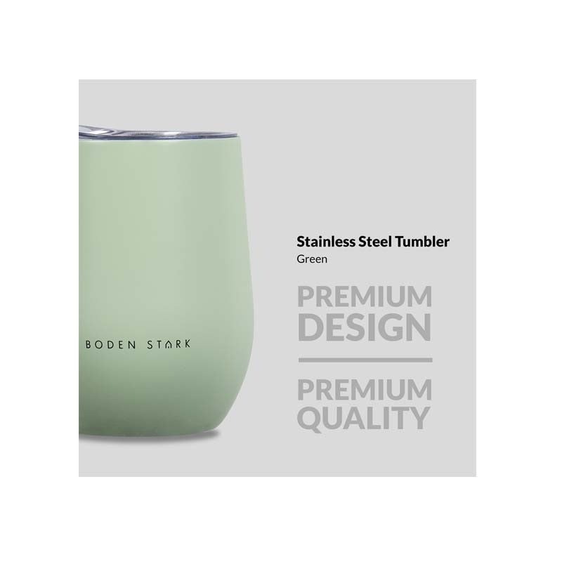 Boden Stark Stainless steel 350 ml Tumbler Flask - Green