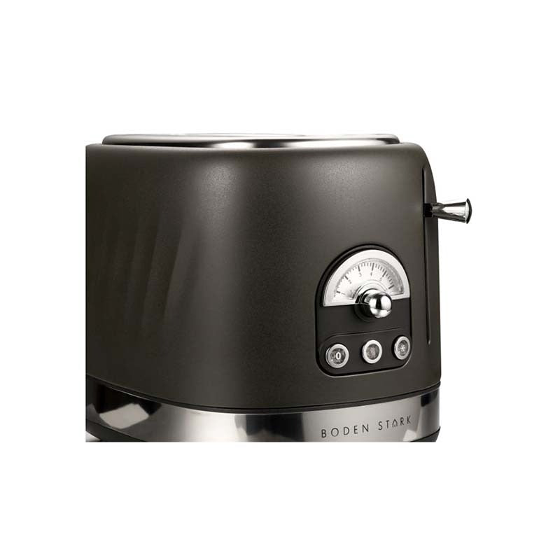 Boden Stark 2 Slice Stainless Steel Toaster - Charcoal