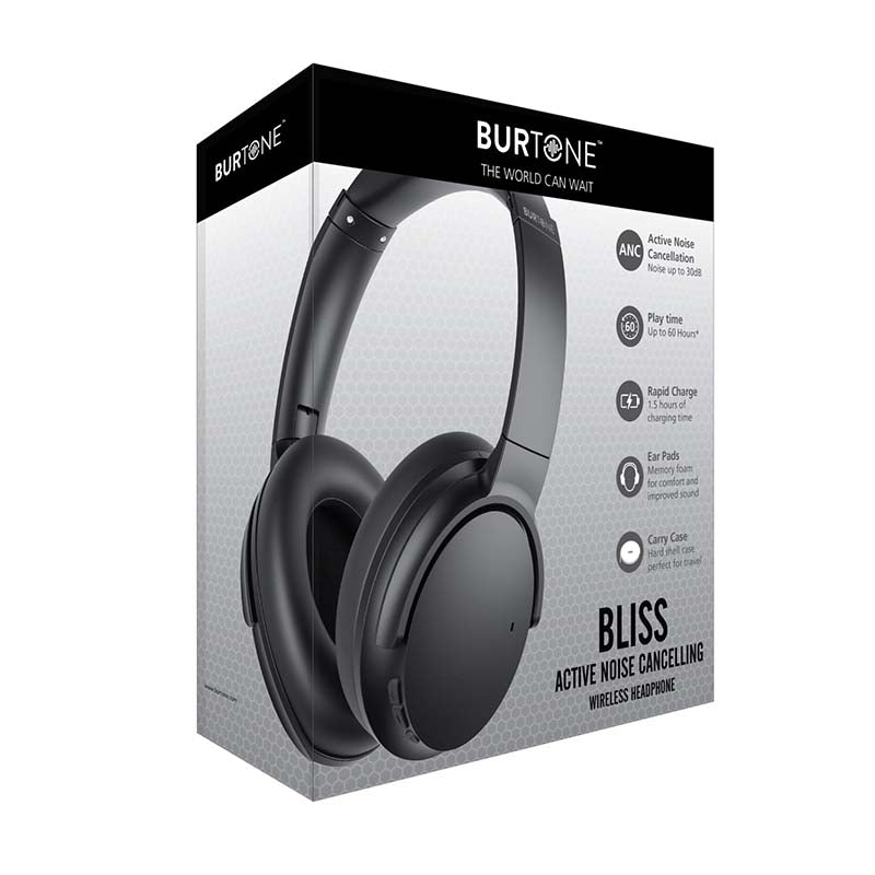 Burtone Bliss ANC Bluetooth Wireless Headset - Black