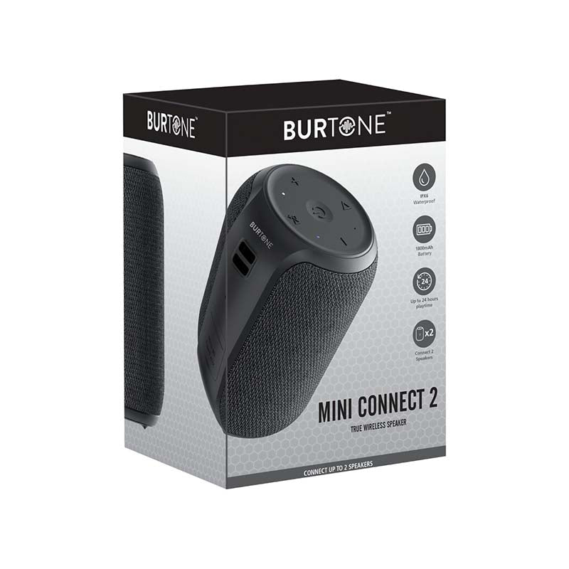 Burtone Mini Connect 2 Bluetooth Speaker - Black - Black