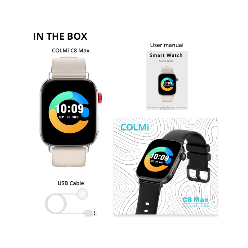 COLMI C8 Max Smart Watch Best Chip Outdoor Waterproof Mesh Bands - Silver