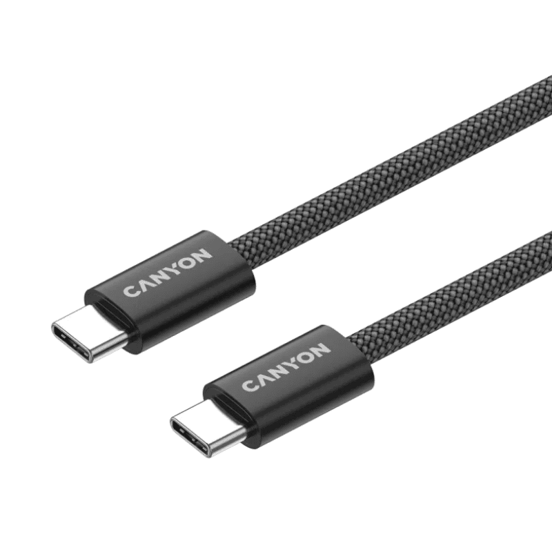 Canyon Cable OnWire 60MG Type-C to Type-C 60W Magnet Braided 1m - Black - Black