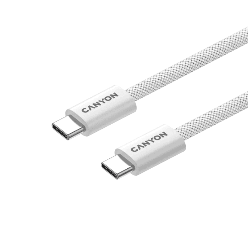 Canyon Cable OnWire 60MG Type-C to Type-C 60W Magnet Braided 1m - White - White