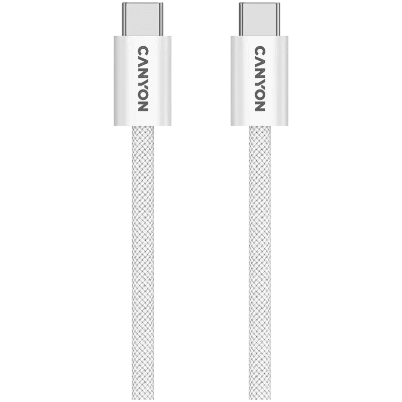 Canyon Cable OnWire 60MG Type-C to Type-C 60W Magnet Braided 1m - White - White