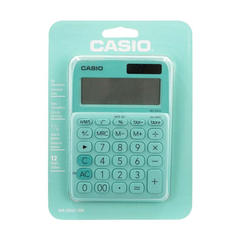 Casio MS-20UC Desktop Calculator 12 Digit - Green - Green