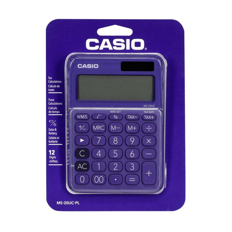 Casio MS-20UC Desktop Calculator 12 Digit - Purple - Purple