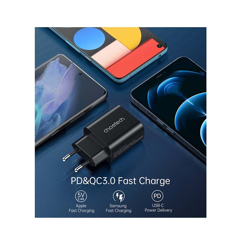 Choetech 1 Port PD 25W Wall Charger - Black