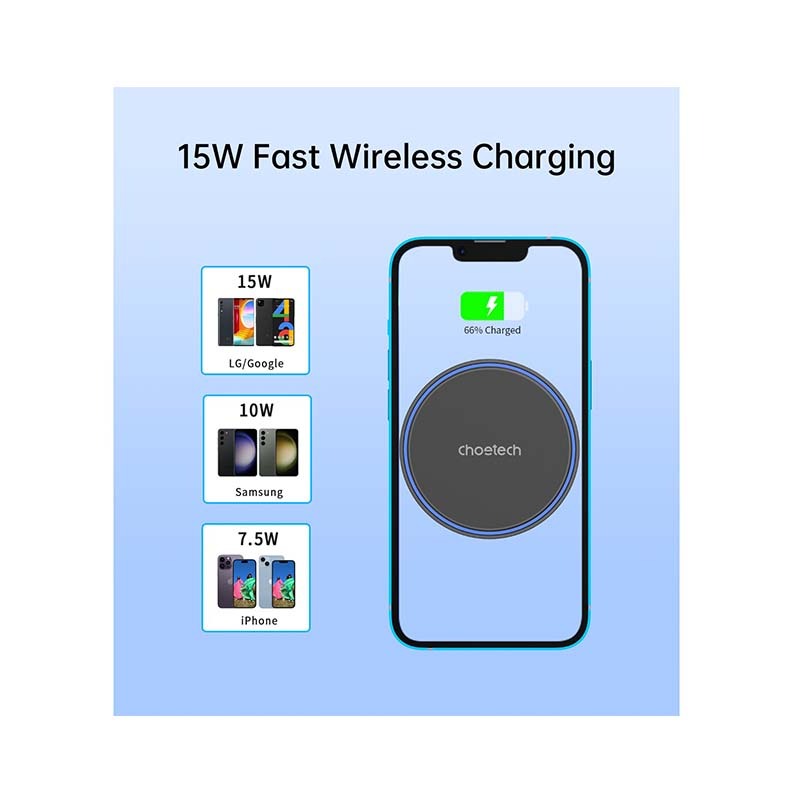Choetech Magnetic Wireless Car Charger T205-F 15W - Black