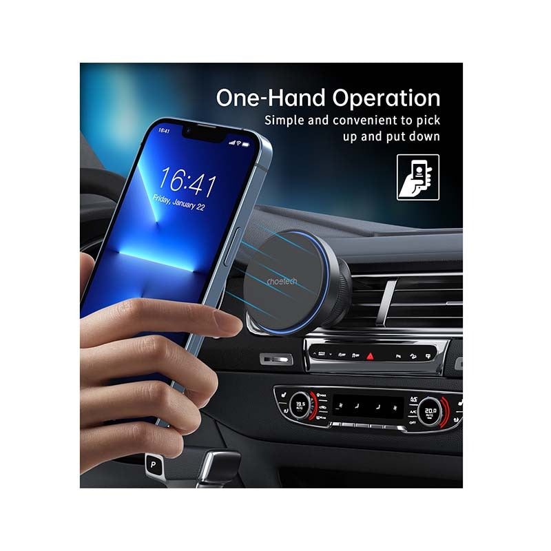Choetech Magnetic Wireless Car Charger T205-F 15W - Black