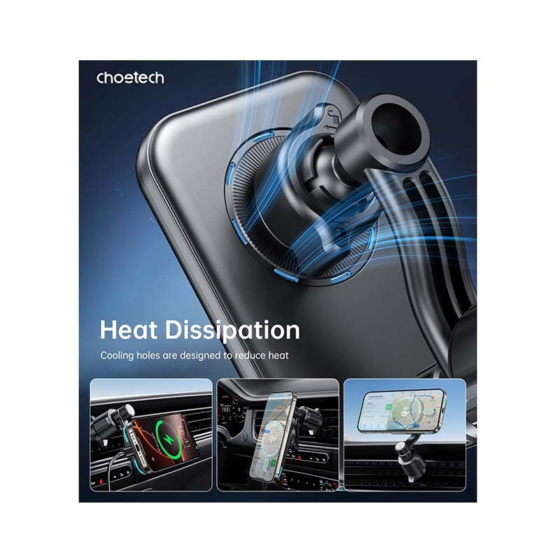 Choetech Magnetic Wireless Car Charger T231-F 15W - Black