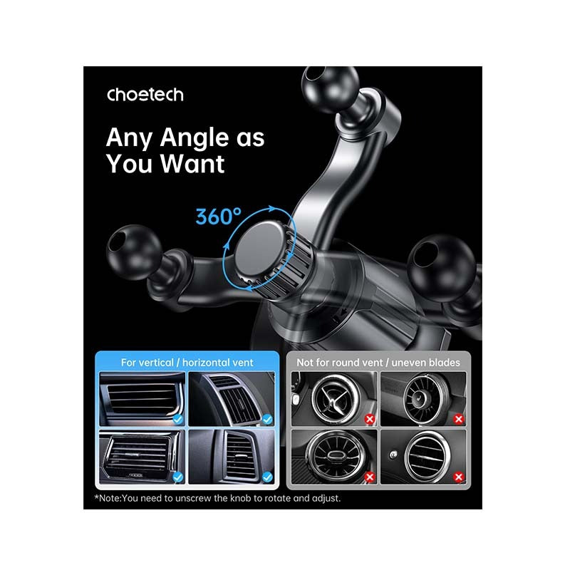 Choetech Magnetic Wireless Car Charger T231-F 15W - Black