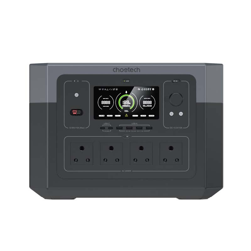 Choetech 2000W/1920Wh Portable Power Station - Black / Silver