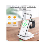 Choetech Fast Wireless 4 In 1 Magnetic Charging Stand T608-F 15W - White - White