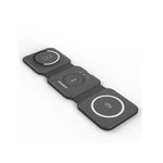 Choetech Foldable 3-in-1 Magnetic Wireless Travel Charger - Black - Black