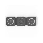 Choetech Foldable 3-in-1 Magnetic Wireless Travel Charger - Black - Black