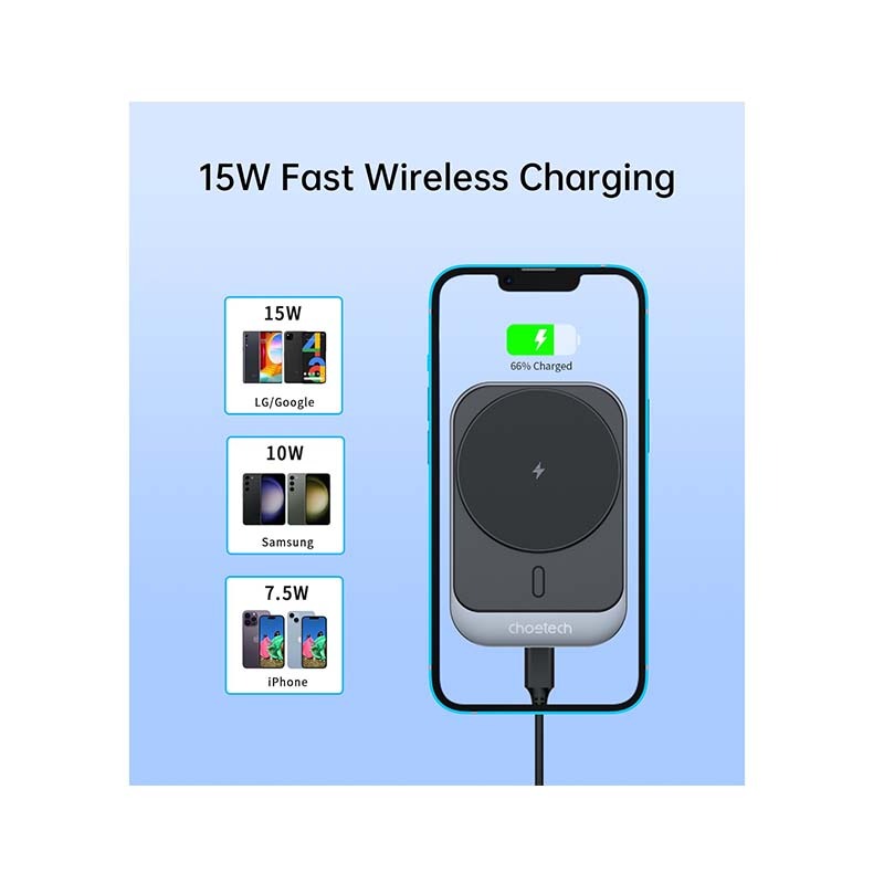 Choetech Magnetic Wireless Car Charger T206-F 15W - Black - Black
