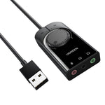 UGREEN USB-A to 3.5mm External Stereo Sound Adapter - Black