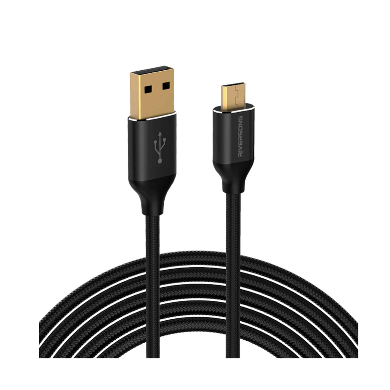 Riversong Hercules Supertension Wire Micro USB 1m Cable  - Black