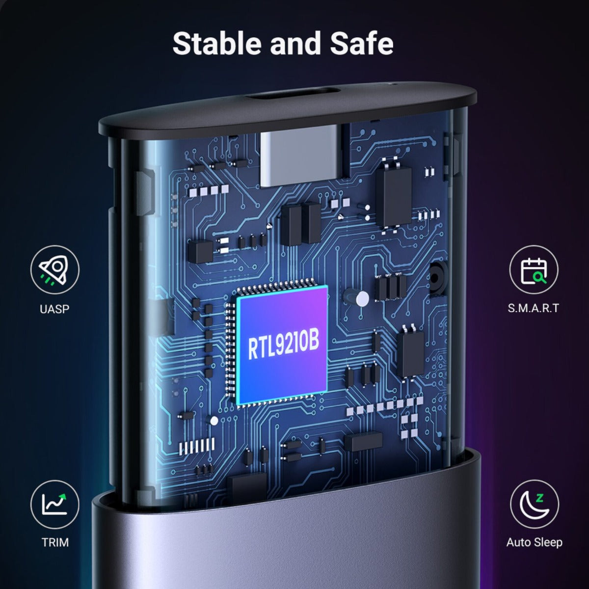 UGREEN M.2 NVME/SATA SSD Enclosure (10Gbps) - Silver