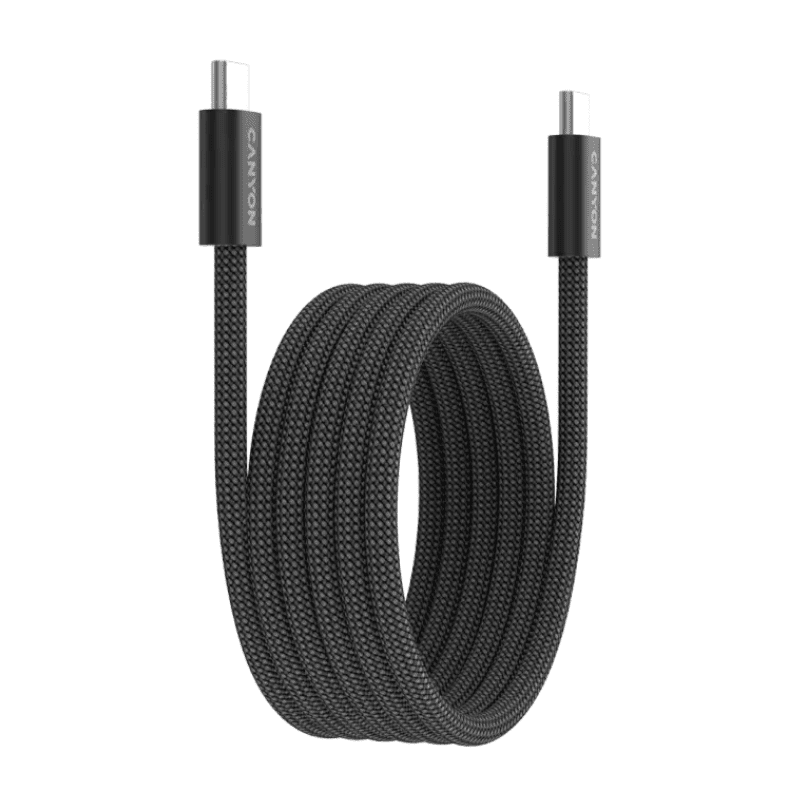 Canyon Cable OnWire 60MG Type-C to Type-C 60W Magnet Braided 1m - Black