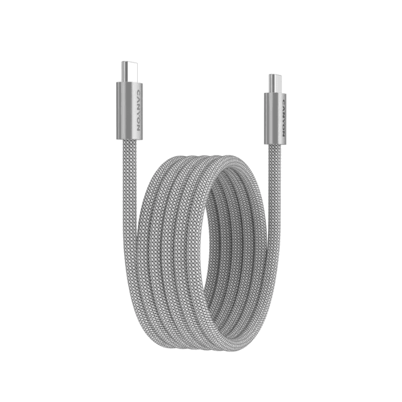 Canyon Cable OnWire 60MG Type-C to Type-C 60W Magnet Braided 1m - Light Grey