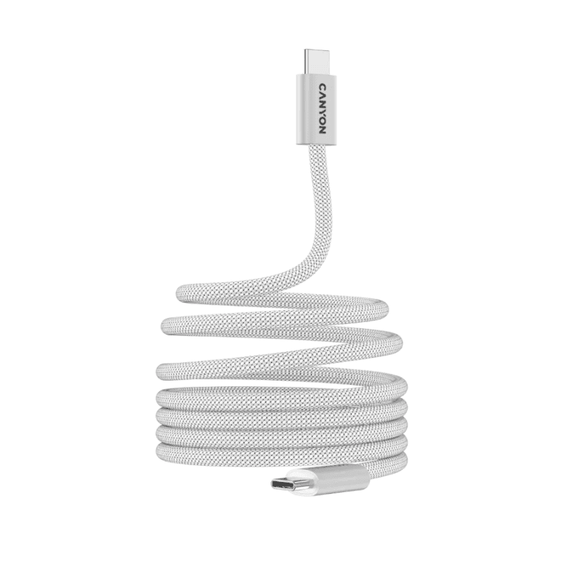 Canyon Cable OnWire 60MG Type-C to Type-C 60W Magnet Braided 1m - White