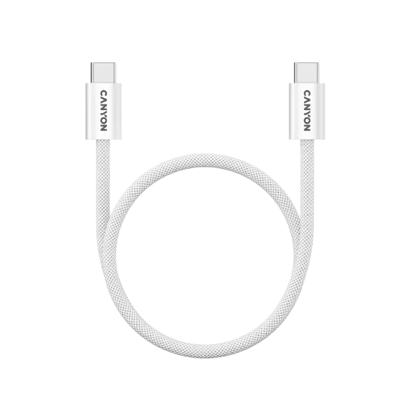 Canyon Cable OnWire 60MG Type-C to Type-C 60W Magnet Braided 1m - White