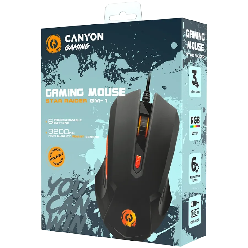 Canyon Mouse Star Raider GM-1 RGB 6buttons Wired - Black