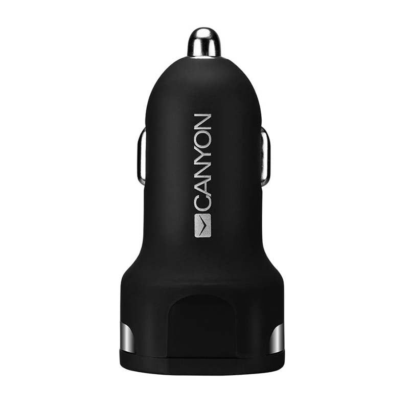 Canyon C-04 2.4A/2USB-A Car Charger - Black