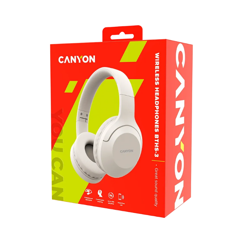 Canyon Wireless Headphones BTHS-3 - Beige