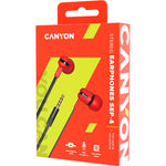 Canyon SEP-4 Flat Earphones with Mic 1.2m - Red
