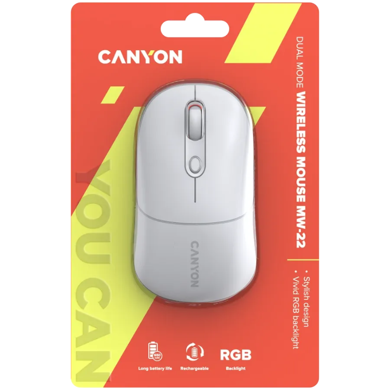 Canyon Mouse MW-22 2in1 Bluetooth Wireless - Snow White