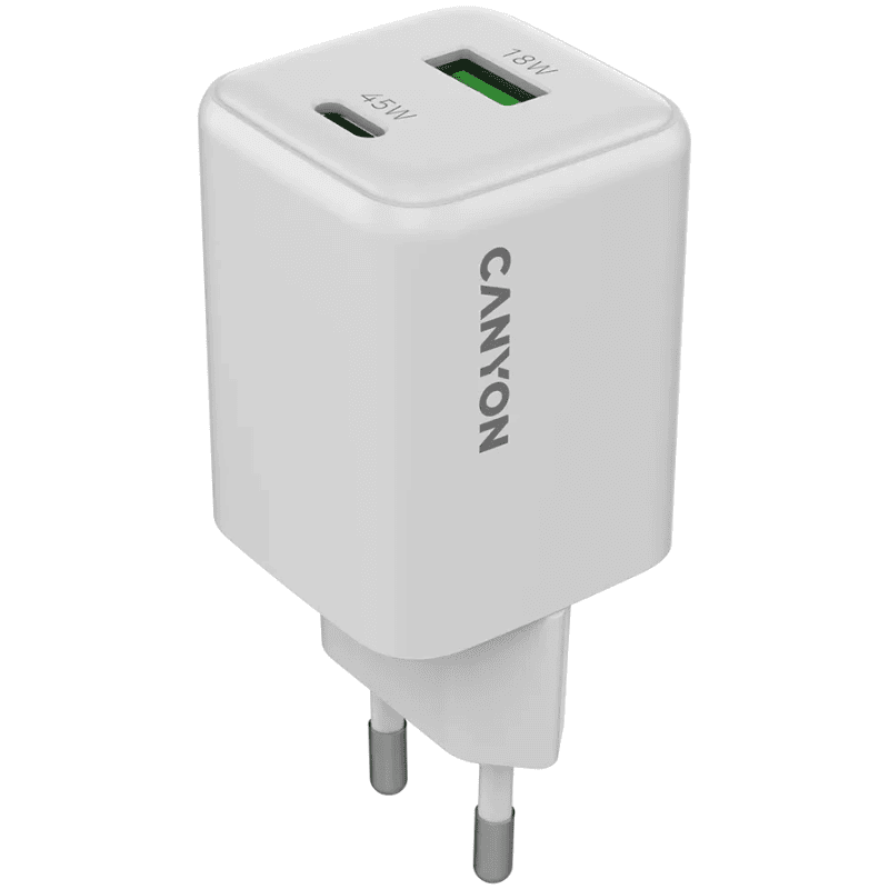 Canyon Charger CU45AC GaN 45W 1xPD 1xQC EU - White