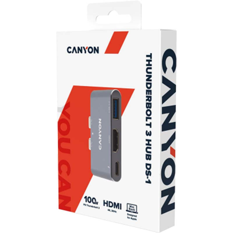 Canyon DS-1 Hub 3 in 1 Thunderbolt 3 Type C  - Space Grey