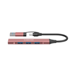 Canyon Hub DS-02 4in1 USB-A/C - Pink