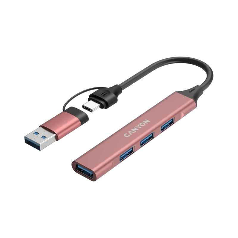 Canyon Hub DS-02 4in1 USB-A/C - Pink