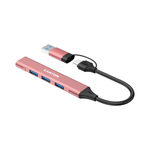 Canyon Hub DS-02 4in1 USB-A/C - Pink