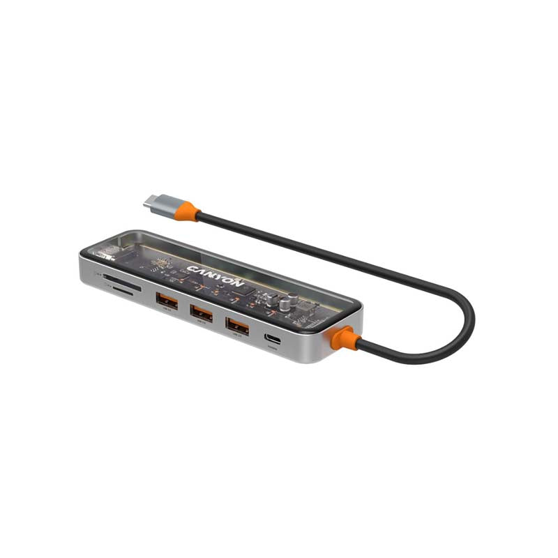 Canyon DS-13 Hub 7-in-1 4k USB C  - Transparent / Space Grey