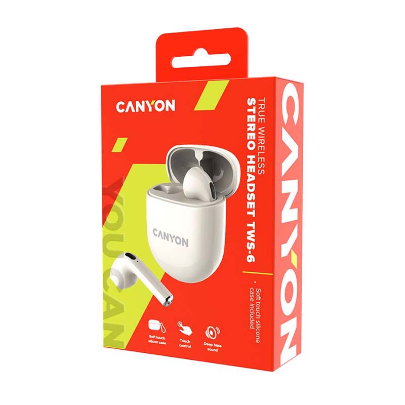 Canyon TWS-6 True Wireless Stereo Earbuds - Beige