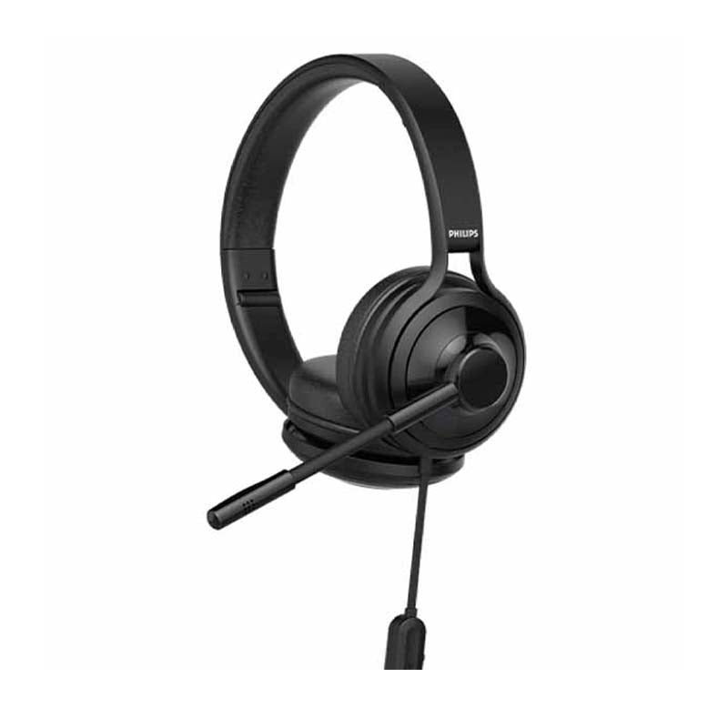 Philips TAH3155 Wired On Ear PC Headphones with Mic - Black