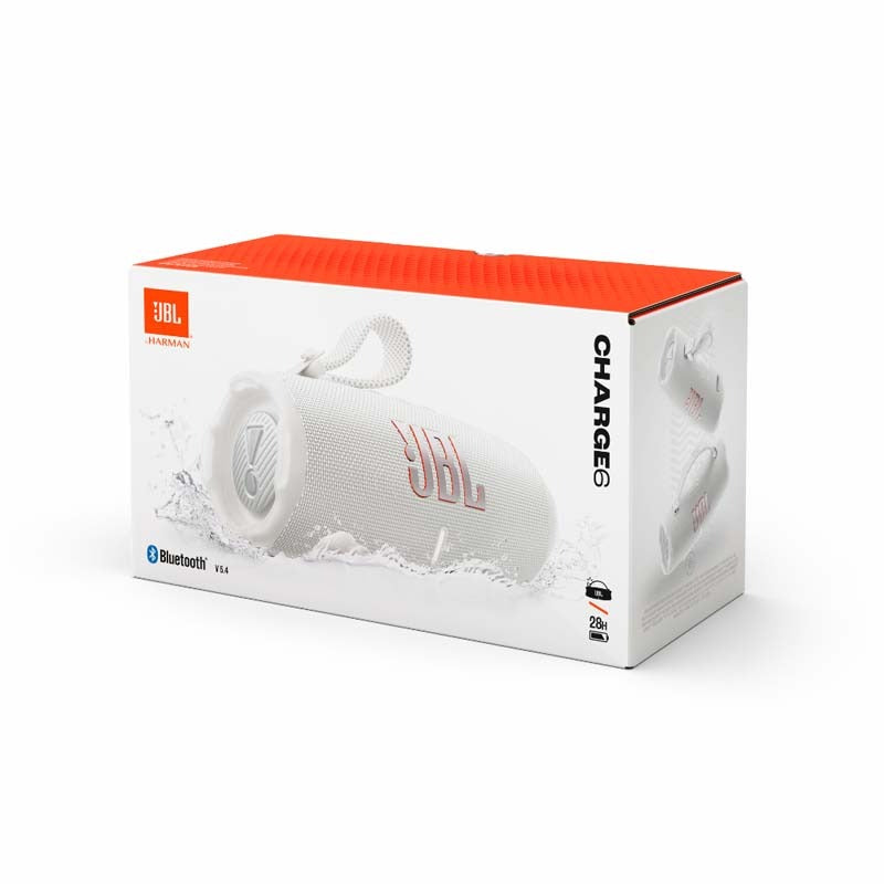 JBL Charge 6 Portable Bluetooth Speaker - White