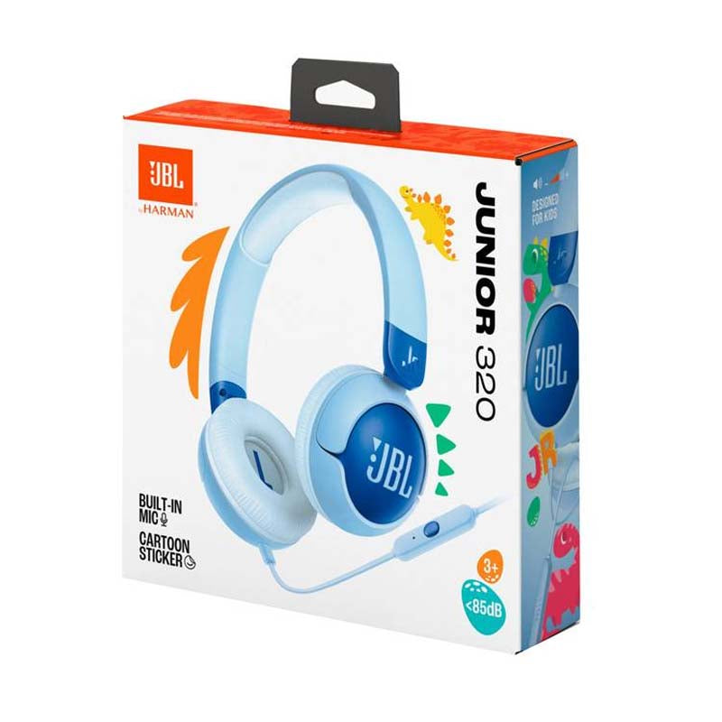 JBL Junior 320 Wired On-Ear Kids Headphones With Mic - Blue