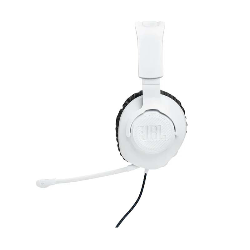 JBL Quantum 100P Console Wired Over Ear Gaming Headphones - White / Blue