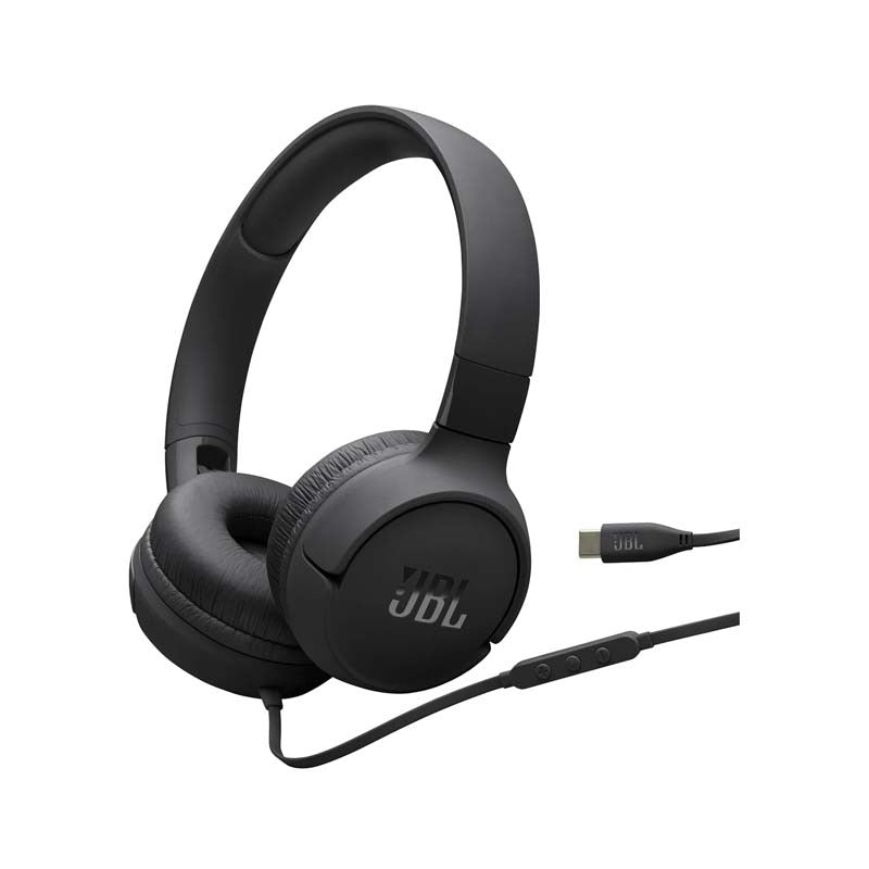 JBL Tune 520C Hi-Res Wired On Ear Headphones - Black