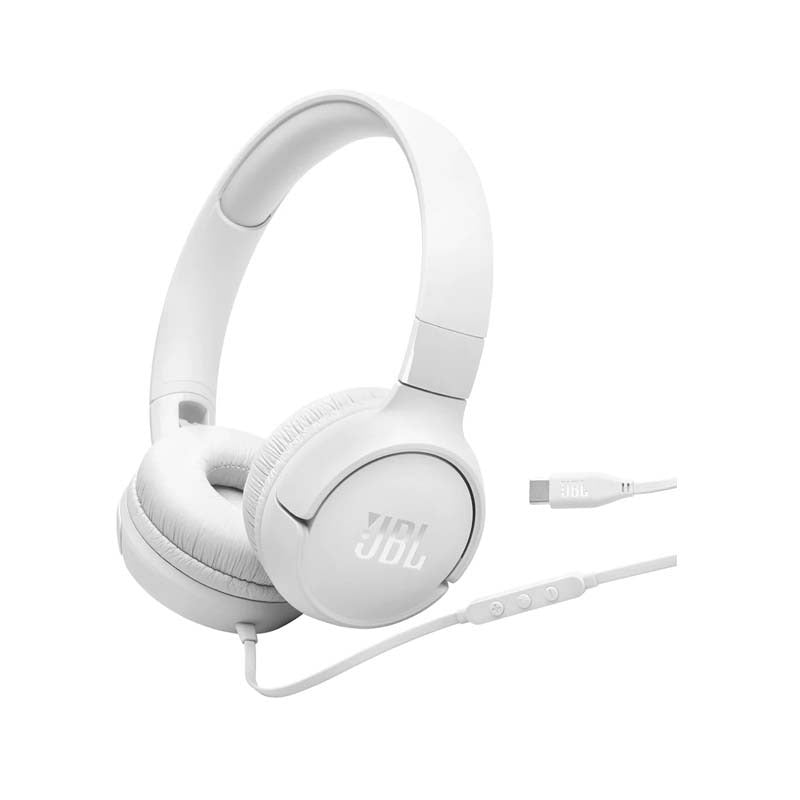 JBL Tune 520C Hi-Res Wired On Ear Headphones - White