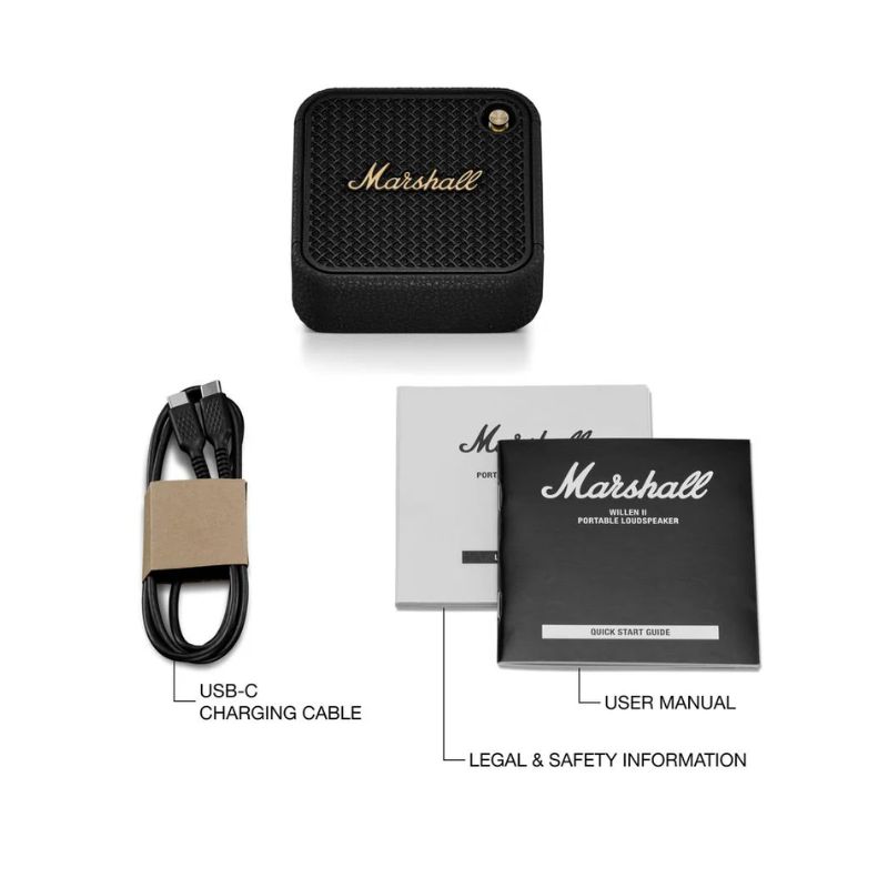 Marshall Willen II Portable Bluetooth Speaker - Black/Brass