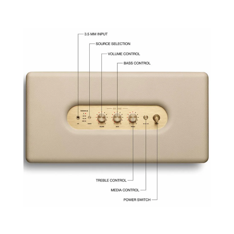 Marshall Woburn III Bluetooth Speaker - Cream